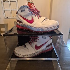 Kids' White and Pink Nike Shoes